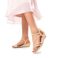 Strappy Wrapped Wedge Sandals