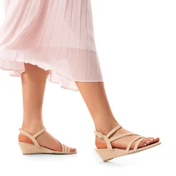 Strappy Wrapped Wedge Sandals