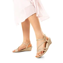 Strappy Wrapped Wedge Sandals