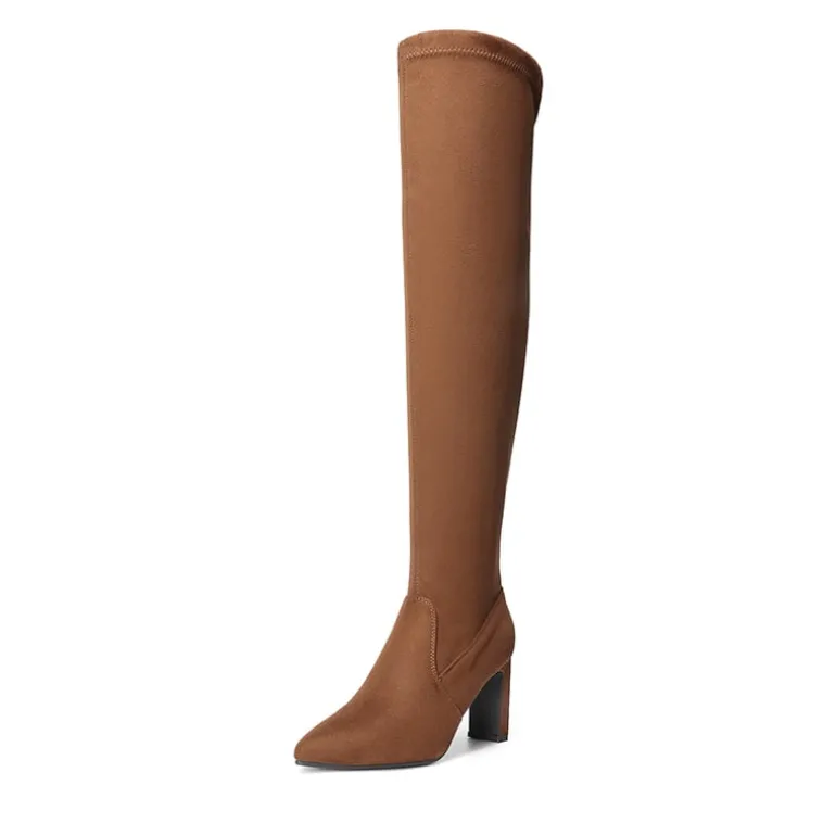 Stretch Thigh-High Boots