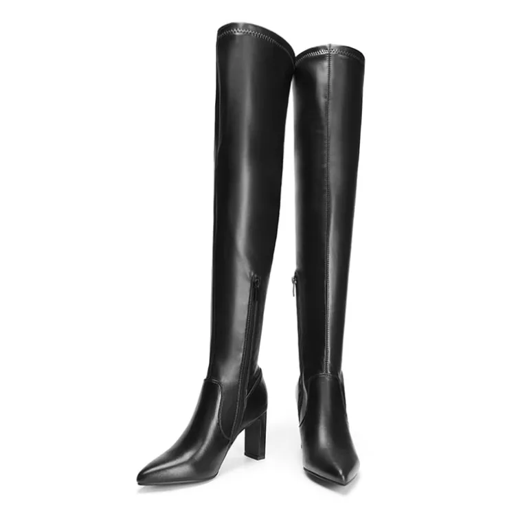 Stretch Thigh-High Boots