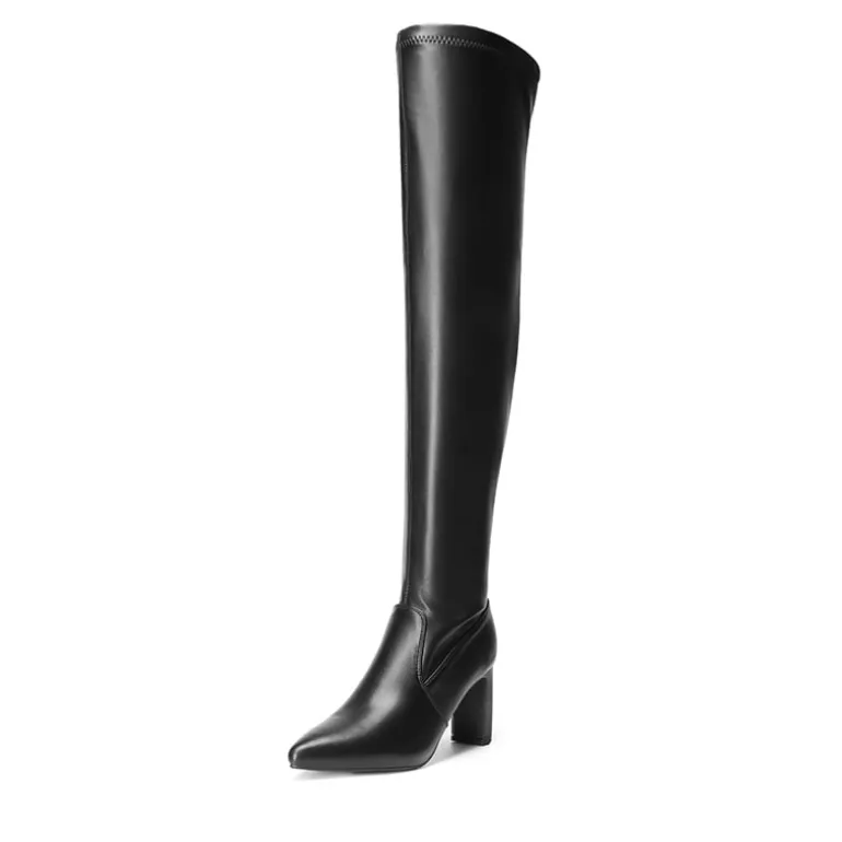 Stretch Thigh-High Boots