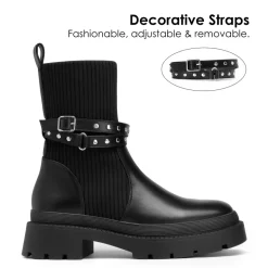 Stride Lug Sole Platform Slip On Booties