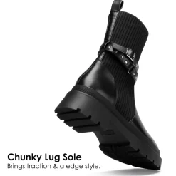 Stride Lug Sole Platform Slip On Booties