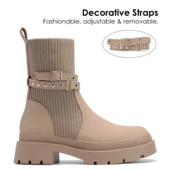 Stride Lug Sole Platform Slip On Booties