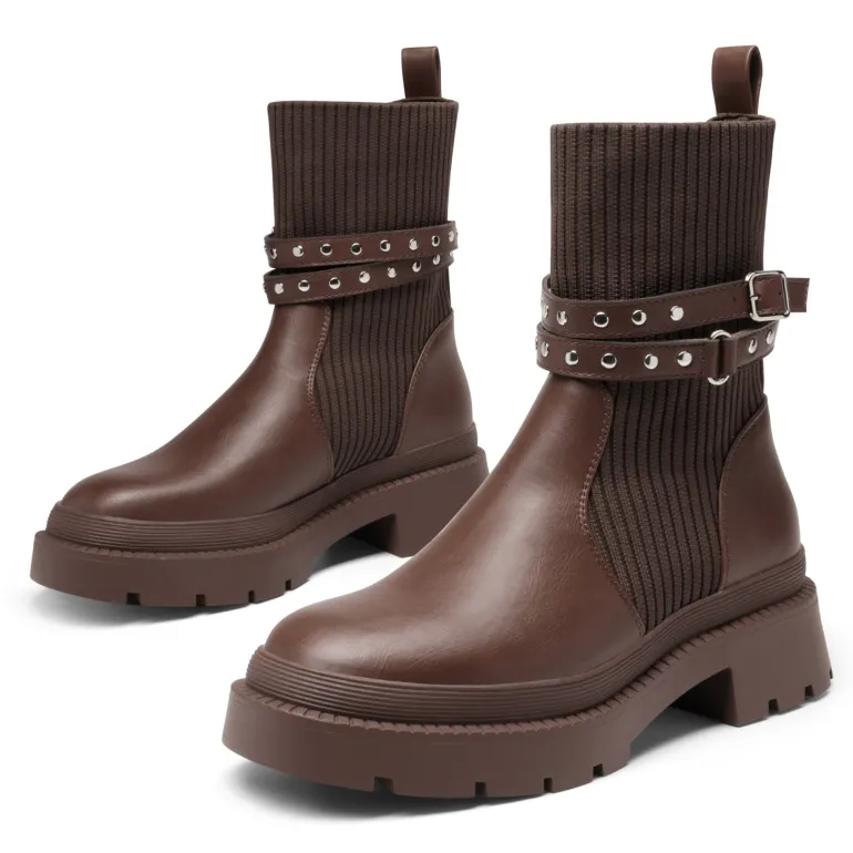 Stride Lug Sole Platform Slip On Booties