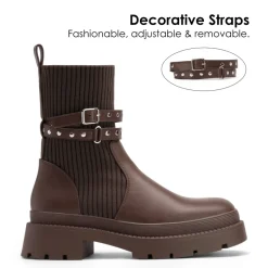 Stride Lug Sole Platform Slip On Booties
