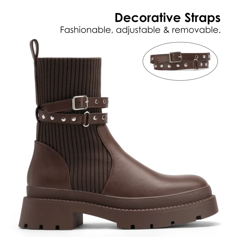 Stride Lug Sole Platform Slip On Booties