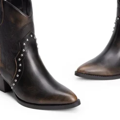 Studded Chic Cowgirl Ankle Boots