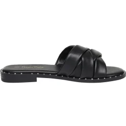 Studded Flat Slide Sandals