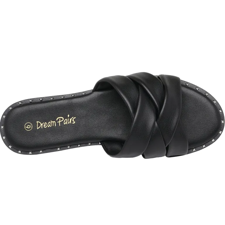 Studded Flat Slide Sandals