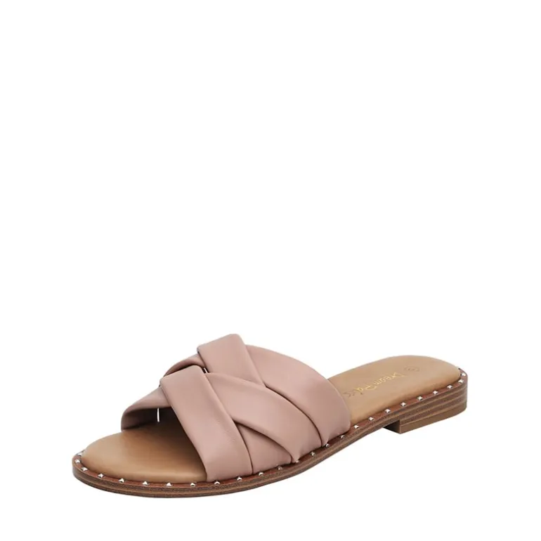 Studded Flat Slide Sandals