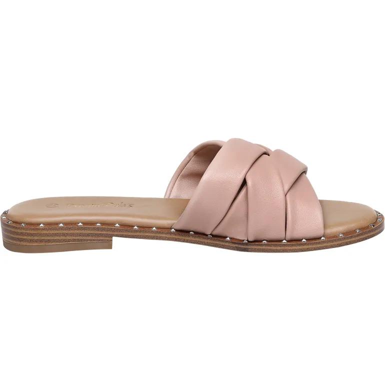 Studded Flat Slide Sandals
