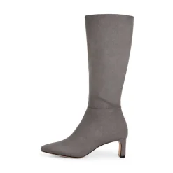 Suede Chunky Knee High Boots