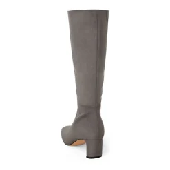 Suede Chunky Knee High Boots