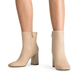 Suqare-Toe Block Heel Ankle Boots