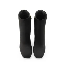 Suqare-Toe Block Heel Ankle Boots