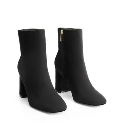 Suqare-Toe Block Heel Ankle Boots