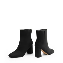 Suqare-Toe Block Heel Ankle Boots