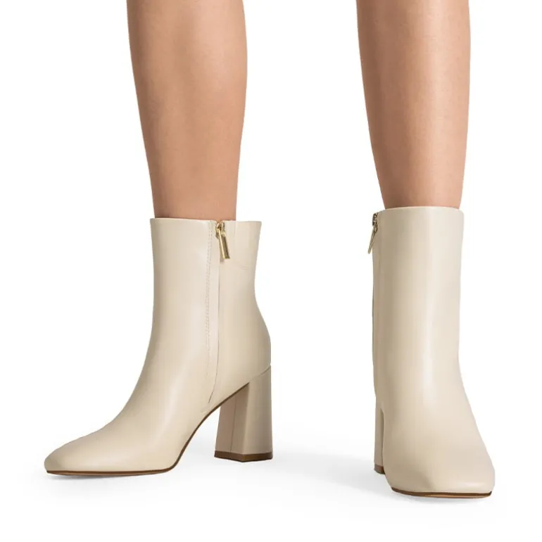 Suqare-Toe Block Heel Ankle Boots