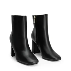 Suqare-Toe Block Heel Ankle Boots