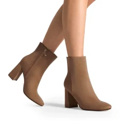 Suqare-Toe Block Heel Ankle Boots