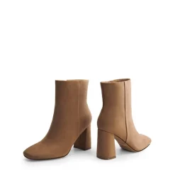 Suqare-Toe Block Heel Ankle Boots