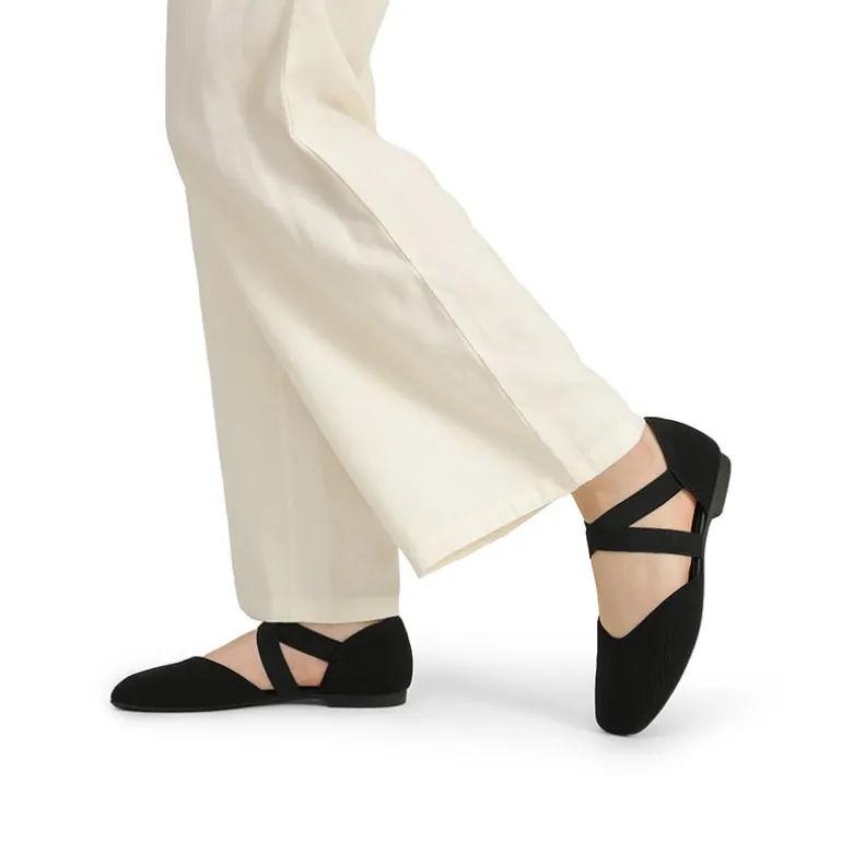 Sustainable Criss Cross Knit Ballet Flats