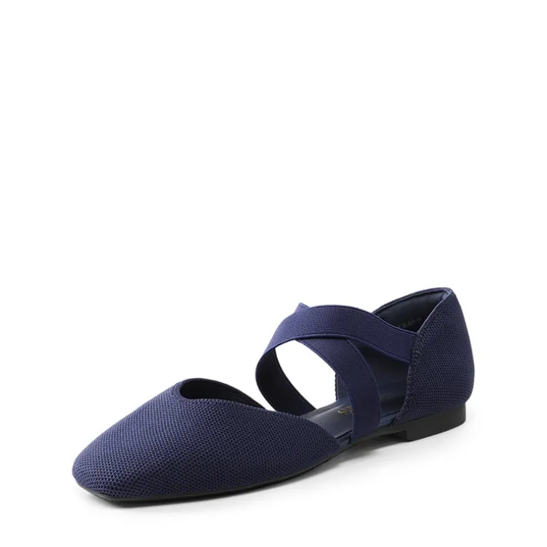Sustainable Criss Cross Knit Ballet Flats