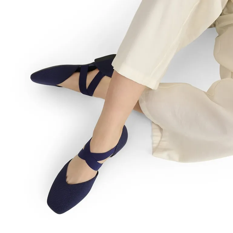 Sustainable Criss Cross Knit Ballet Flats