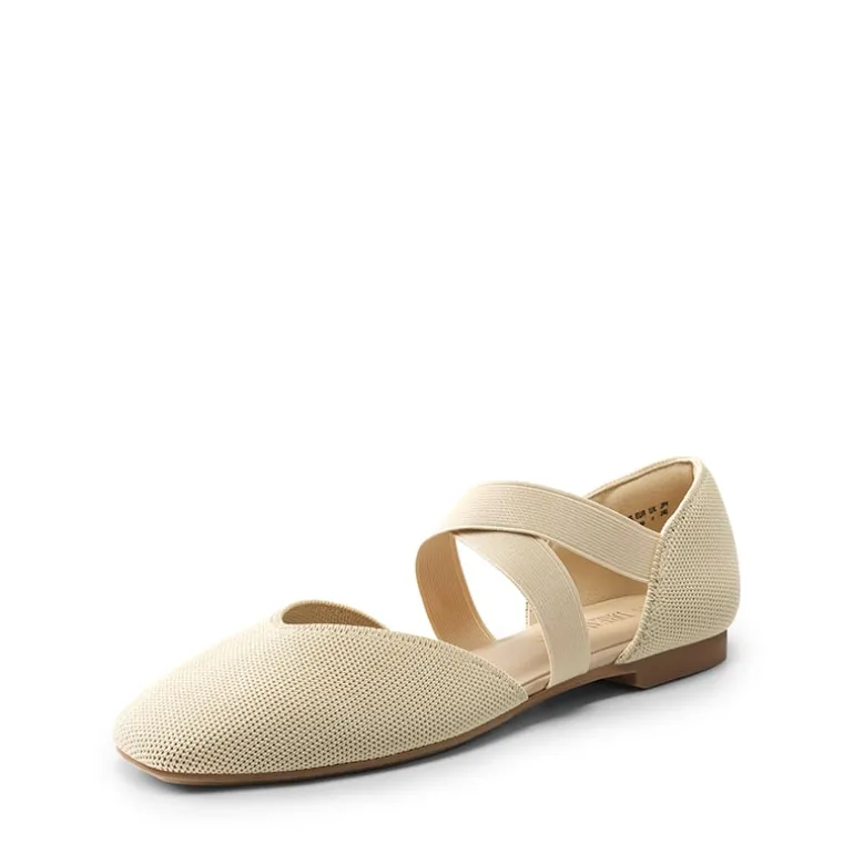 Sustainable Criss Cross Knit Ballet Flats