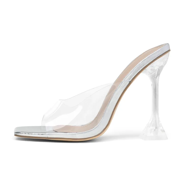 Transparent Stiletto Heel Sandals