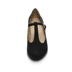 T-Strap Mary Jane Pumps with Chunky Heel