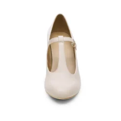 T-Strap Mary Jane Pumps with Chunky Heel