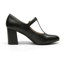 T-Strap Mary Jane Pumps with Chunky Heel