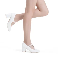 T-Strap Mary Jane Pumps with Chunky Heel