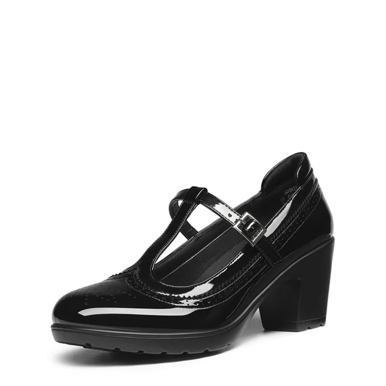 T-Strap Round Toe Pumps