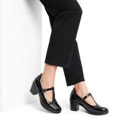 T-Strap Round Toe Pumps