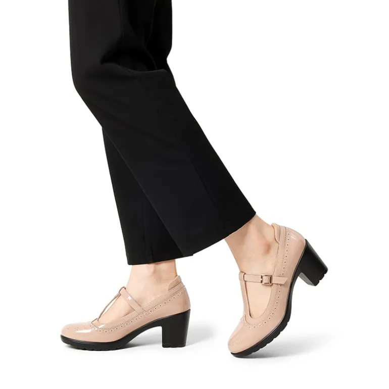T-Strap Round Toe Pumps