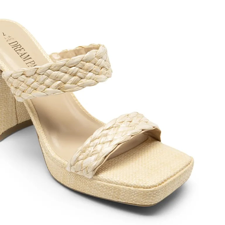 Two Braided Strap Platform Heels