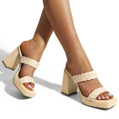 Two Braided Strap Platform Heels