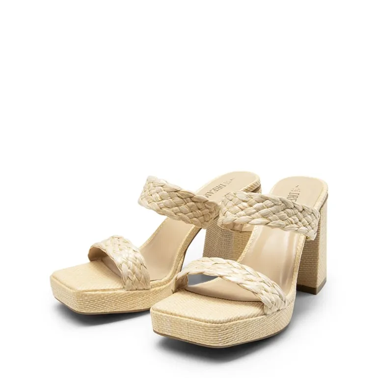 Two Braided Strap Platform Heels