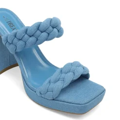 Two Braided Strap Platform Heels