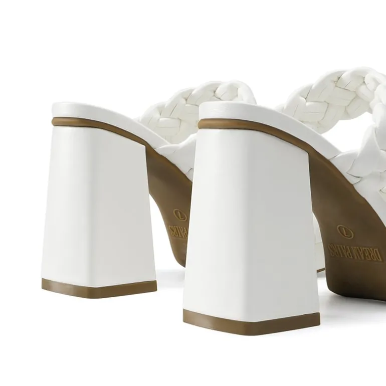Two Braided Strap Platform Heels