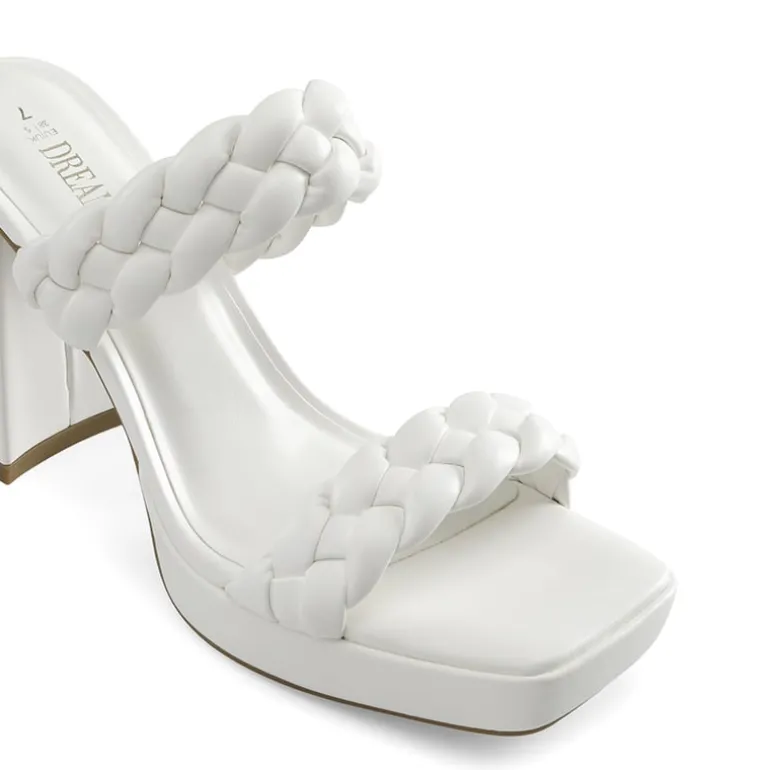 Two Braided Strap Platform Heels