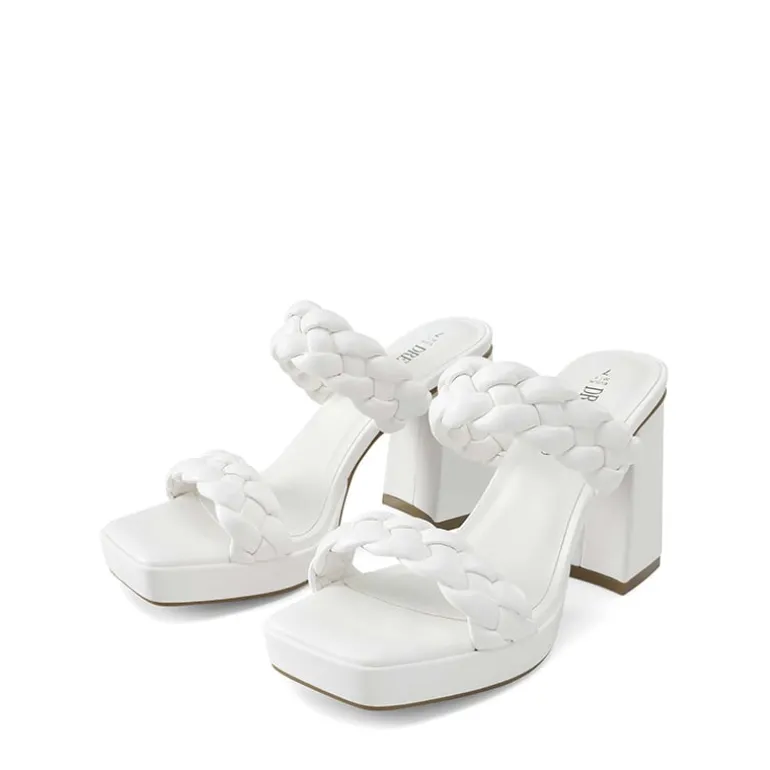 Two Braided Strap Platform Heels