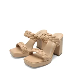 Two Braided Strap Platform Heels