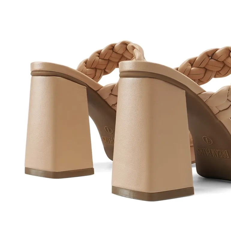 Two Braided Strap Platform Heels