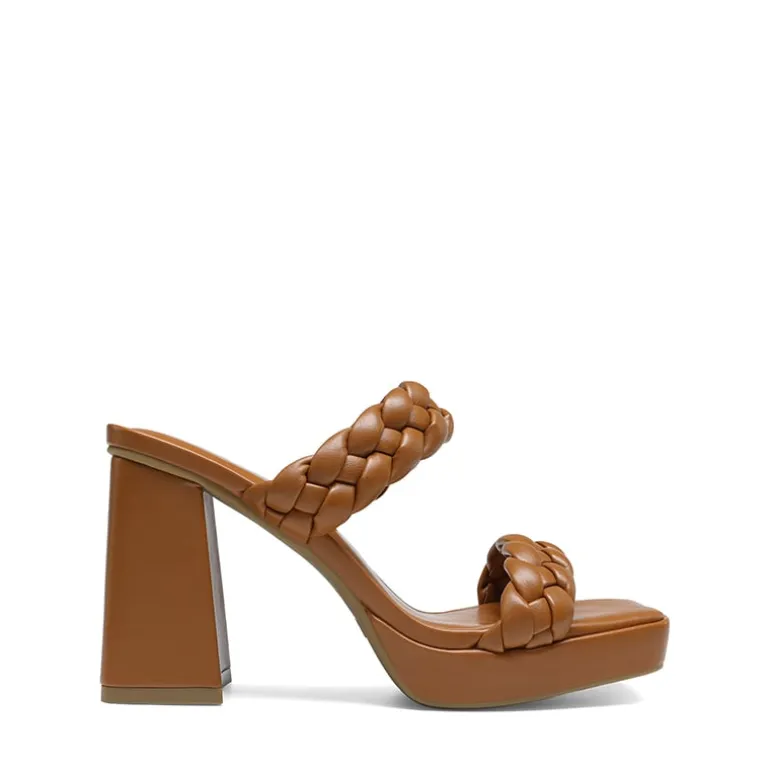 Two Braided Strap Platform Heels