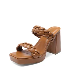 Two Braided Strap Platform Heels